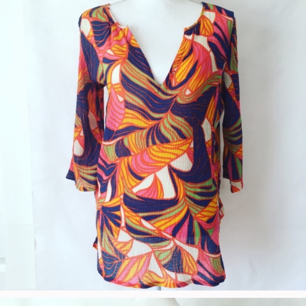 J Crew 3/4 Sleeve Multicolor Tunic